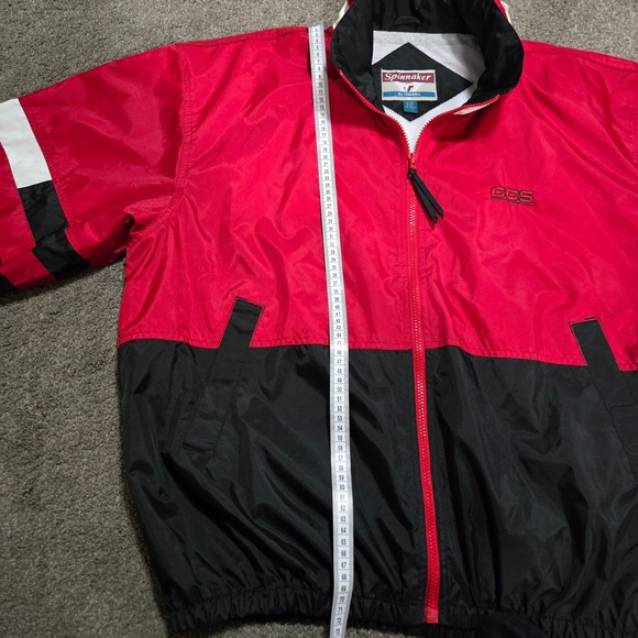 Vintage Spinnaker by Trimark CCS Windbreaker Jacket Red Black White Mens Large‎ - Picture 5 of 9